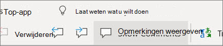 Opmerkingen weergeven in de webversie van Word