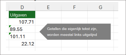 Bericht met onverwachte resultaten in Excel.