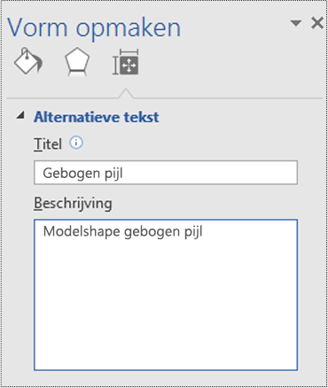 Dialoogvenster Alternatieve tekst voor een modelshape in Visio.