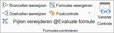 Groep Formules controleren op het tabblad Formules