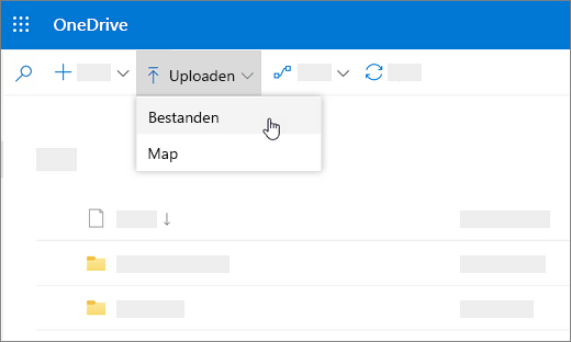 Schermafbeelding met Uploaden geselecteerd