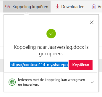 Koppeling kopiëren in OneDrive voor Bedrijven