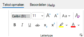 Tekstgroep opmaken in Outlook.