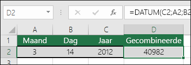 DATUM, functie - Voorbeeld 1