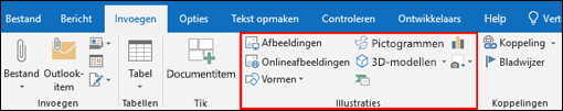 Selecteer een optie in de groep Illustraties
