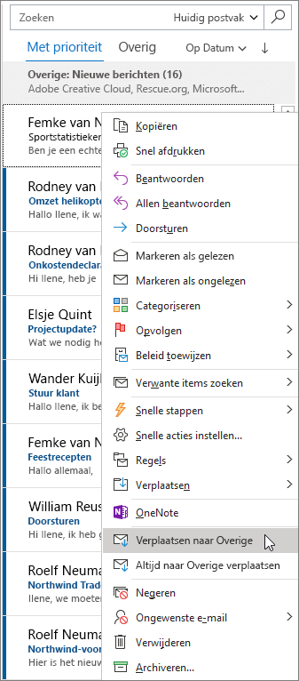 Postvak IN met prioriteit in Outlook