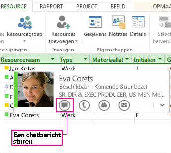 Contact opnemen met personen in Lync