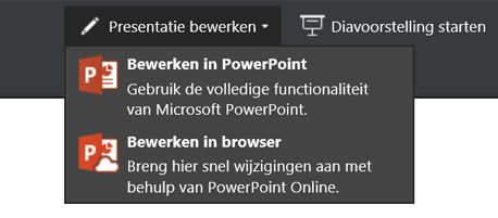 Presentatie bewerken als u de presentatie wilt bewerken in de browser