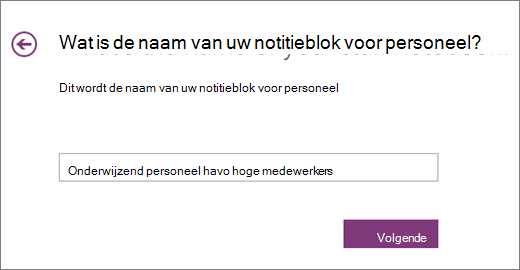 Selecteer een naam voor uw personeelsnotitieblok