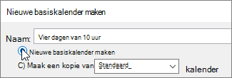 Nieuwe basiskalender maken