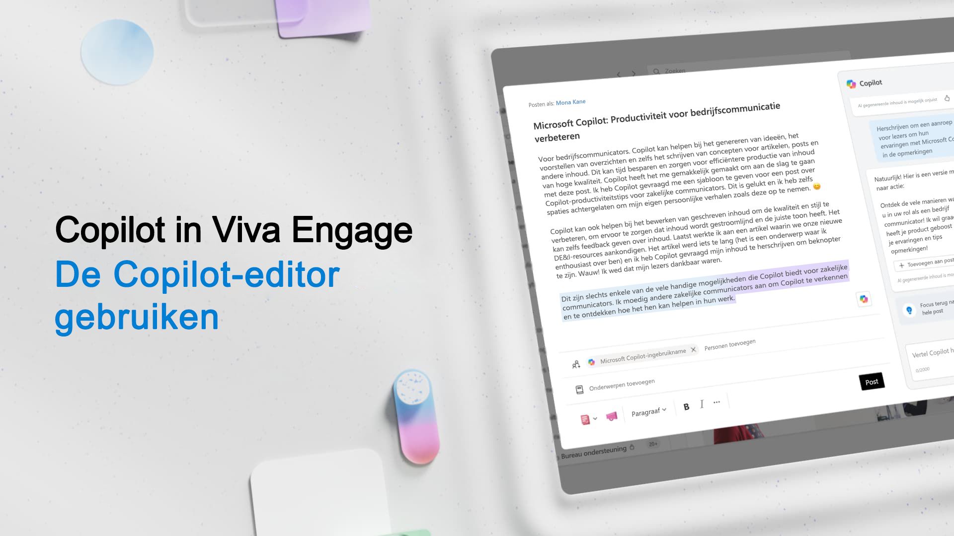 Video: De Copilot-editor gebruiken in Viva Engage