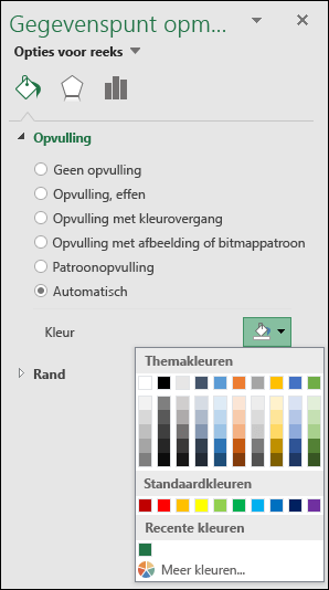 Kleurenopties voor categoriekaarten in Kaartgrafiek in Excel