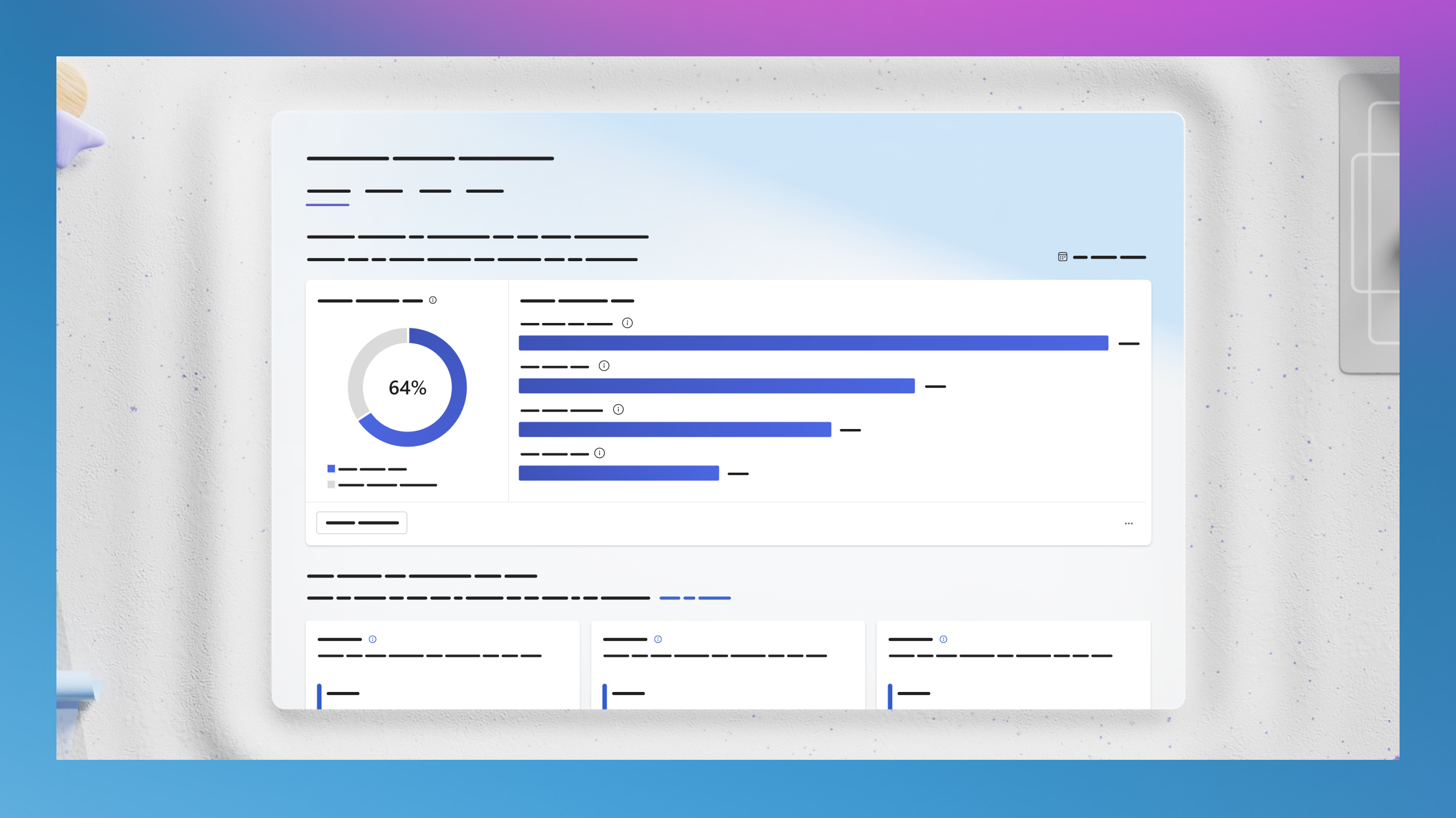 Schermopname van de gebruikersinterface voor Microsoft Copilot in Viva Dashboard.