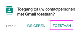 Contactpersonen toestaan