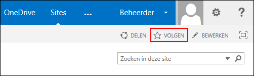 Volg een SharePoint Online-site en voeg de koppeling toe aan uw pagina Sites in Office 365.