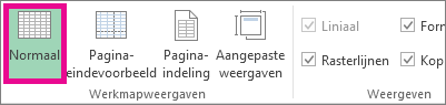 Klik op Normaal op het tabblad Beeld