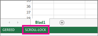 Scroll Lock wordt weergegeven in de linkerbenedenhoek van het scherm