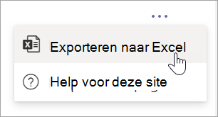 Kies Exporteren naar Excel in de vervolgkeuzelijst Meer opties in Rapport