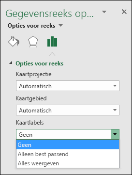 Opties voor labels in Kaartgrafiek in Excel