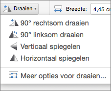 Menu Shape draaien in Office voor Mac