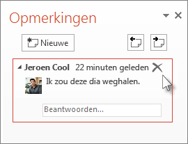 Een opmerking verwijderen