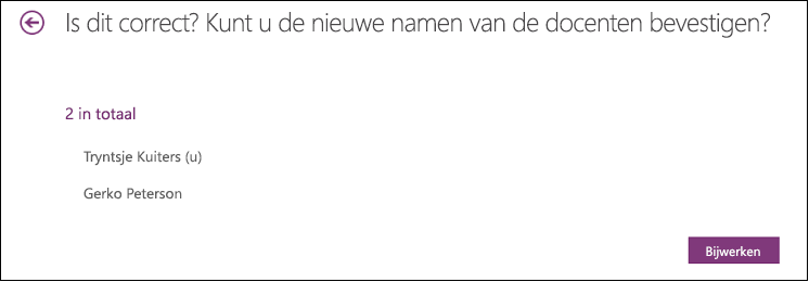 Bekijk de collega-docenten die toegang hebben tot uw klasnotitieblok.