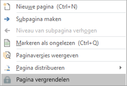 Selecteer Pagina vergrendelen.