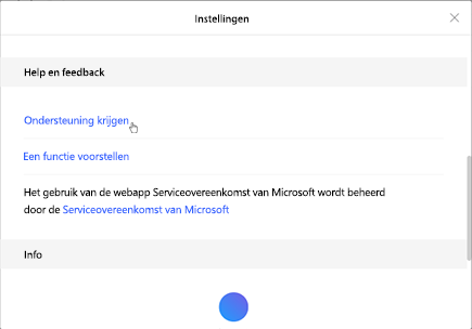 Tik op Ondersteuning krijgen