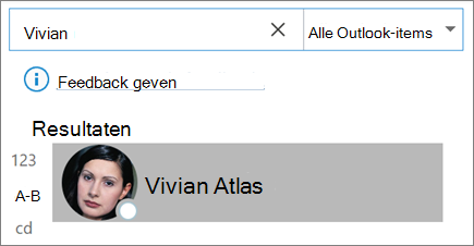 Zoeken in Outlook gebruiken om contactpersonen te zoeken