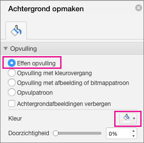 Effen opvulling in PowerPoint voor Mac