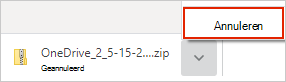 Dialoogvenster Downloaden annuleren in OneDrive