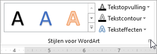 Het startpictogram voor het dialoogvenster WordArt-stijlen selecteren