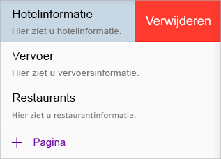 Een pagina verwijderen in OneNote voor iOS