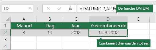 DATUM, functie - Voorbeeld 2