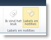 Opdracht voor sociaalnetwerklabel op het tabblad Lijst of Bibliotheek van het lint