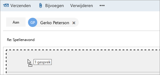 Schermafbeelding van bericht dat naar het venster Opstellen wordt gesleept