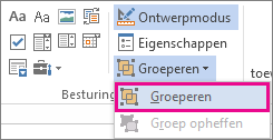 De knop Groeperen