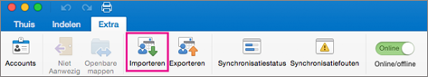 Klik op het tabblad Extra op Importeren.
