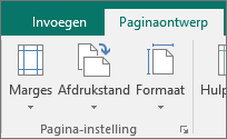 Groep Pagina-instelling op het tabblad Paginaontwerp.