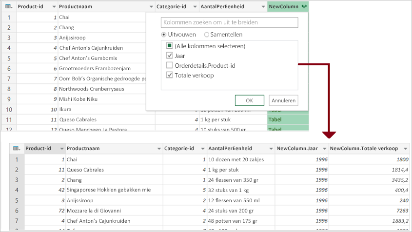 Samenvoegen met Power Query