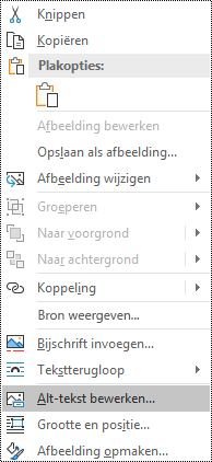 Contextmenu Alternatieve tekst voor afbeeldingen in Outlook voor Windows