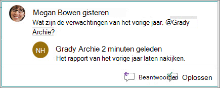 Reageren op een opmerking in Word