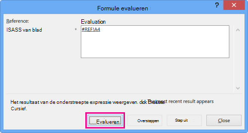 Dialoogvenster Formule evalueren