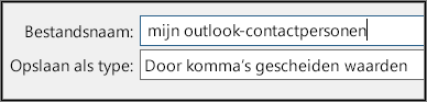 Geef uw contactpersonenbestand een naam.