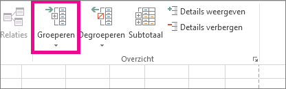 Klik op Groep op het tabblad Gegevens