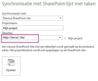 Afbeelding van synchroniseren met nieuwe SharePoint-site