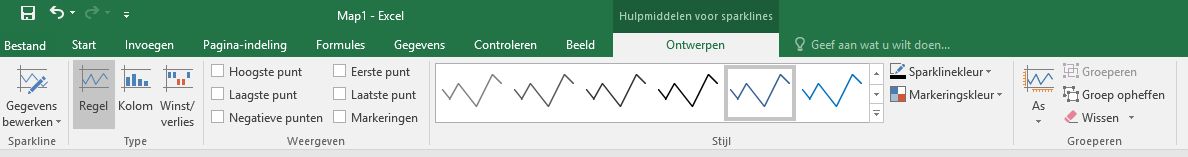 Hulpprogramma’s sparklines