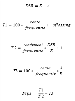 PRICE-formule wanneer N <= 1