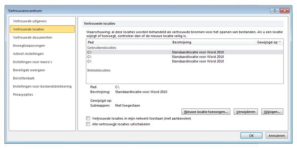 Gebied Vertrouwde locaties van Vertrouwenscentrum