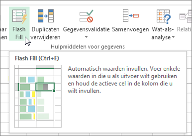 De optie Automatisch snel aanvullen op het lint